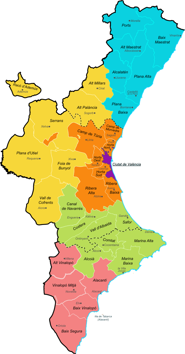 Mapa de actividades de la Federación de Caza de Valencia